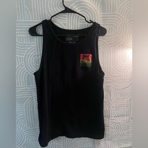 Vans Off The Wall Black Tank Top Rainbow Logo Size Medium